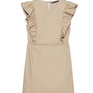 Zara Beige Ruffle Accent Mini Dress